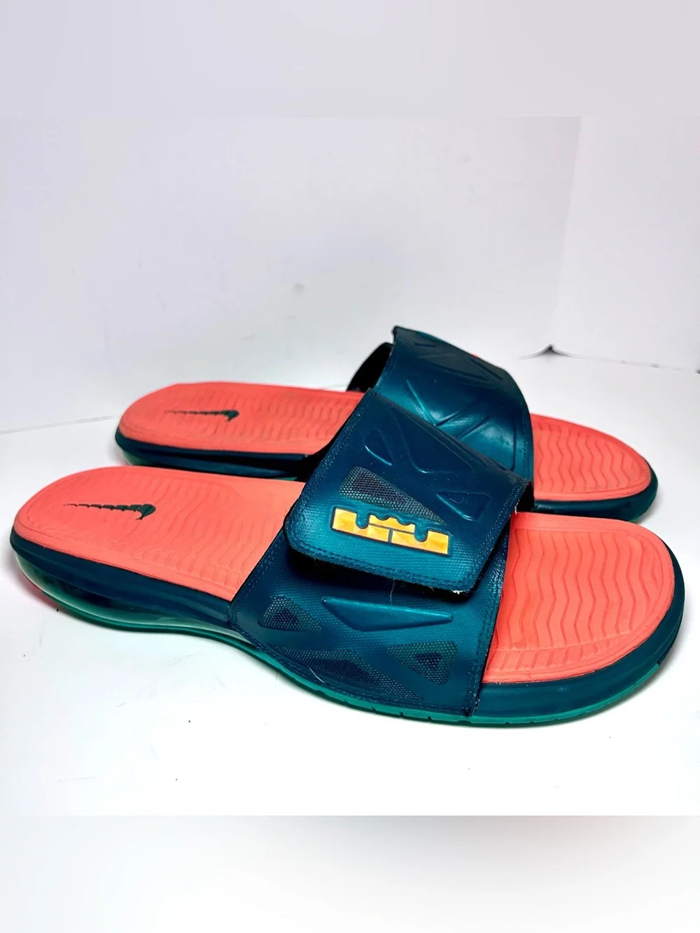Nike Air Max Labron 2 Elite Slides Men’s 13 Dark Atomic Teal/Total Orange